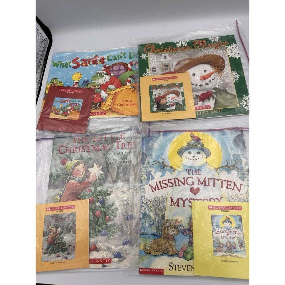 Scholastic Listening Children's 4 Christmas Books W/ CDs